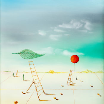 Pittura intitolato "le ballon" da Bernard Jageneau, Opera d'arte originale, Olio