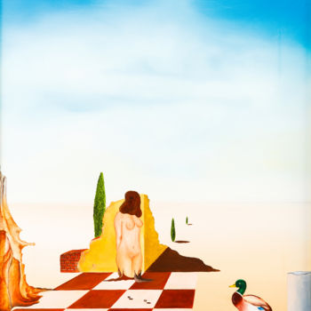 Pittura intitolato "rêve de canard" da Bernard Jageneau, Opera d'arte originale, Olio
