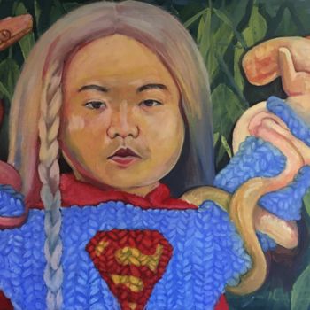 Painting titled "Kim Jong-un" by Bert Lepel, Original Artwork, Acrylic