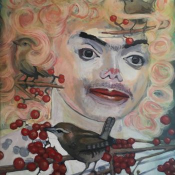Painting titled "Just Like Frida, MJ" by Bert Lepel, Original Artwork, Acrylic