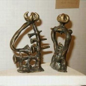 Скульптура под названием "King & Queen" - Bertalan, Подлинное произведение искусства, Металлы