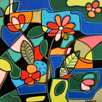 Malerei mit dem Titel "le printemps" von Berthe Rosso, Original-Kunstwerk, Acryl