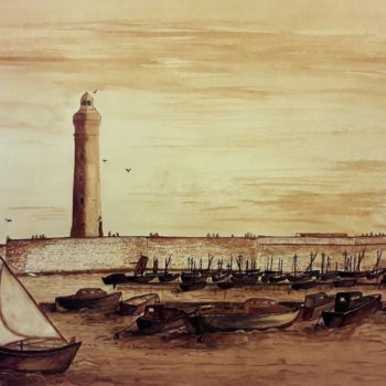 Картина под названием "port de Séte" - Berthe Rosso, Подлинное произведение искусства, Другой