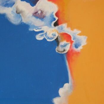 Painting titled "Blau/orange (der An…" by Berthold Maier, Original Artwork