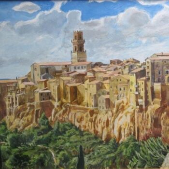 Painting titled "Pitigliano" by Berthold Maier, Original Artwork