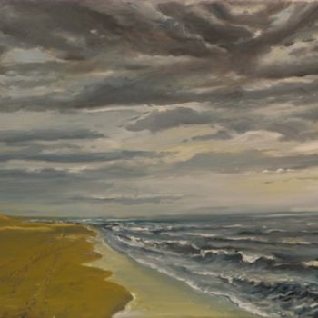 Malerei mit dem Titel "der Atlantik bei Bo…" von Berthold Maier, Original-Kunstwerk