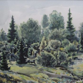 Painting titled "Waldrand" by Berthold Maier, Original Artwork