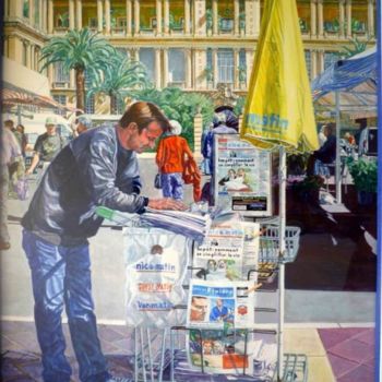 Painting titled ""petit kiosque niço…" by Berthoumieux, Original Artwork