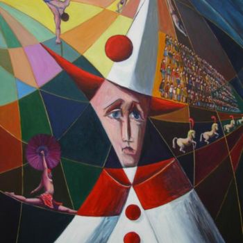 Painting titled "le cirque" by Berthoumieux, Original Artwork, Oil