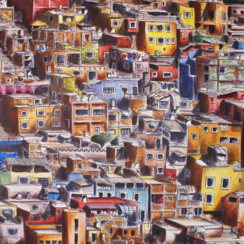 Peinture intitulée "guanajuato" par Bertrand Alary, Œuvre d'art originale, Huile