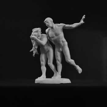 Sculpture intitulée "Adam & Eve" par Bertrand Catteuw, Œuvre d'art originale, Pâte polymère