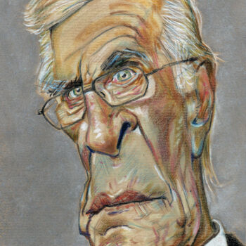 Dessin intitulée "Martin Landau" par Bertrand Daullé, Œuvre d'art originale, Pastel