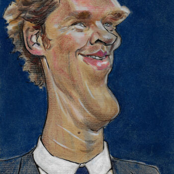 Peinture intitulée "Benedict Cumberbatch" par Bertrand Daullé, Œuvre d'art originale, Pastel