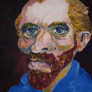 Painting titled "Hommage to Vincent…" by Bertrand Daullé, Original Artwork, Oil