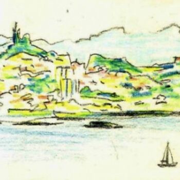 Drawing titled "Marseille vue du Fr…" by Bertrand Daullé, Original Artwork, Other