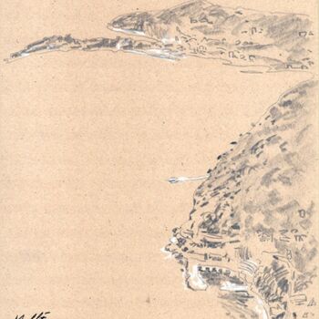 Dessin intitulée "Cap Ferrat près de…" par Bertrand Daullé, Œuvre d'art originale, Autre