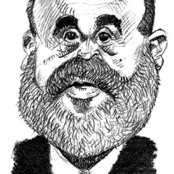 Pintura intitulada "Ben Bernanke, Feder…" por Bertrand Daullé, Obras de arte originais, Óleo