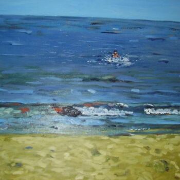 Peinture intitulée "Bain sur la Costa D…" par Bertrand Daullé, Œuvre d'art originale, Huile