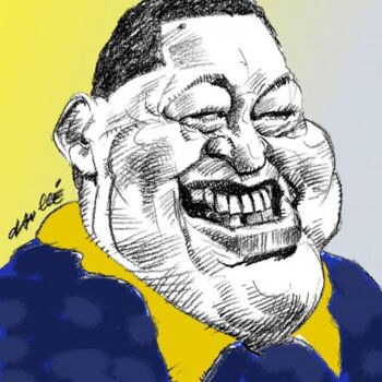 Malarstwo zatytułowany „President Chavez of…” autorstwa Bertrand Daullé, Oryginalna praca, Olej