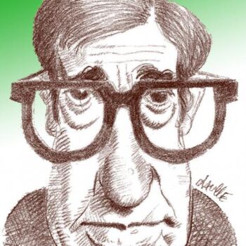 Peinture intitulée "Woody Allen, FilmMa…" par Bertrand Daullé, Œuvre d'art originale, Autre