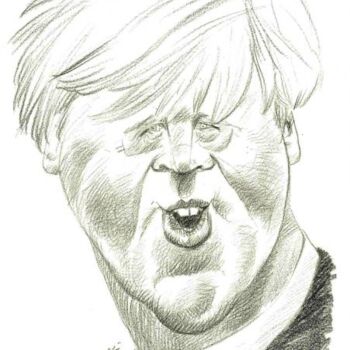 Malarstwo zatytułowany „Boris Johnson” autorstwa Bertrand Daullé, Oryginalna praca, Olej