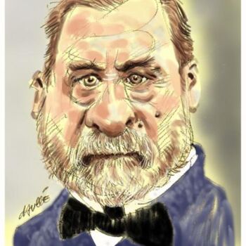 Ζωγραφική με τίτλο "Louis Pasteur" από Bertrand Daullé, Αυθεντικά έργα τέχνης, Άλλος