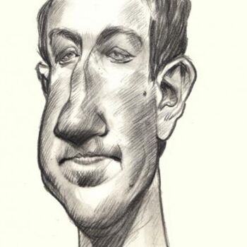 Painting titled "Mark Zuckerberg" by Bertrand Daullé, Original Artwork, Other