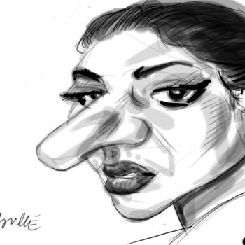 Digital Arts με τίτλο "Maria Callas" από Bertrand Daullé, Αυθεντικά έργα τέχνης, Ψηφιακή ζωγραφική