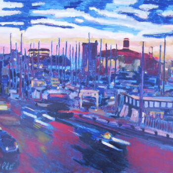 Painting titled "Le Vieux-Port de Ma…" by Bertrand Daullé, Original Artwork, Oil