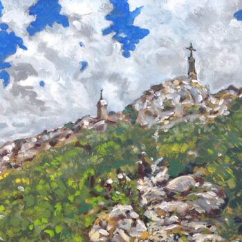 Peinture intitulée "Randonnée à la Mont…" par Bertrand Daullé, Œuvre d'art originale, Huile