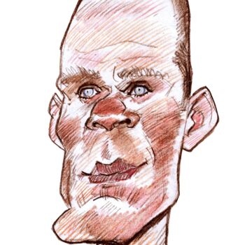 Drawing titled "Chris Froome" by Bertrand Daullé, Original Artwork