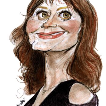 Drawing titled "Susan Sarandon" by Bertrand Daullé, Original Artwork