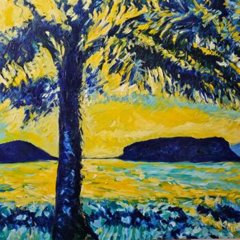 Painting titled "Langkawi - Sunset" by Bertrand Gossart, Original Artwork, Oil Mounted on Wood Stretcher frame