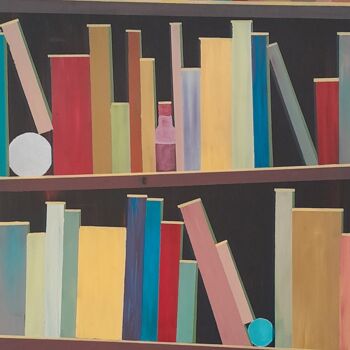 Painting titled "Etude 5 ( bibliothè…" by Bertrand Jost, Original Artwork, Acrylic Mounted on Wood Stretcher frame