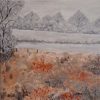 Pintura titulada "Paysage d'hiver ." por Bertrand Jost, Obra de arte original, Acrílico Montado en Bastidor de camilla de ma…