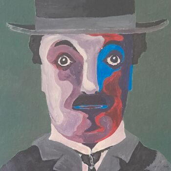 绘画 标题为“Chaplin .” 由Bertrand Jost, 原创艺术品, 丙烯 安装在纸板上