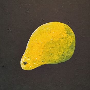 Painting titled "Le citron 2 ." by Bertrand Jost, Original Artwork, Acrylic Mounted on Cardboard