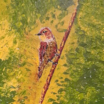 Peinture intitulée "Les oiseaux du jard…" par Bertrand Jost, Œuvre d'art originale, Acrylique Monté sur Carton