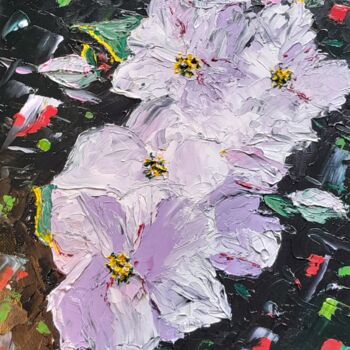 Pittura intitolato "Fleurs de pommier ." da Bertrand Jost, Opera d'arte originale, Olio Montato su Cartone