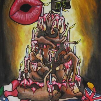 绘画 标题为“Happy Birthday au DS” 由Bertrand Lamouroux, 原创艺术品, 丙烯