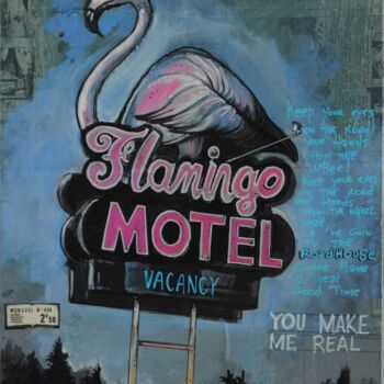 Peinture intitulée "Flamingo Motel" par Bertrand Lefebvre, Œuvre d'art originale