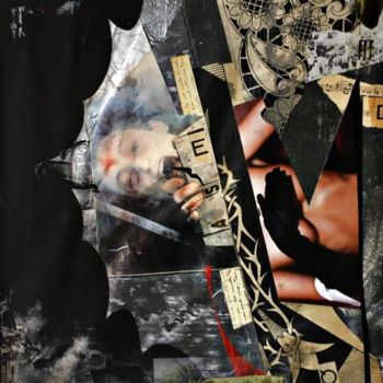 Collages getiteld "Stygiophobie Obsess…" door Bertrand Tardieu, Origineel Kunstwerk, Collages