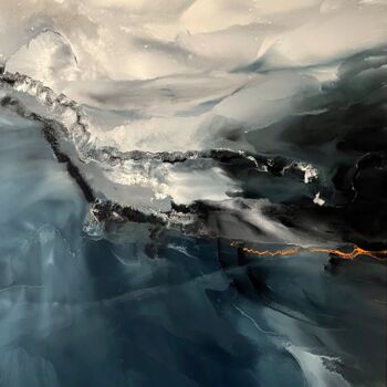 Malerei mit dem Titel "Nuage sur la mer" von Bertrand Mugabure, Original-Kunstwerk, Öl