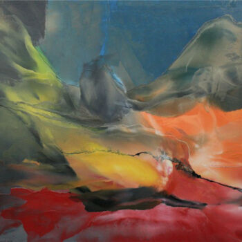 Painting titled "Le grand canyon" by Bertrand Mugabure, Original Artwork, Oil