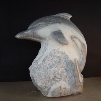 Sculpture titled "Dauphin" by Yvon Bescond, Original Artwork, Stone