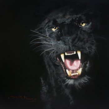 Pittura intitolato "Black Panther" da Best Art, Opera d'arte originale, Olio