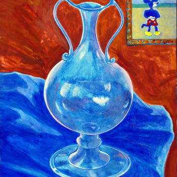 Painting titled "le vase avec Mickey…" by Billy Renoir, Original Artwork, Acrylic
