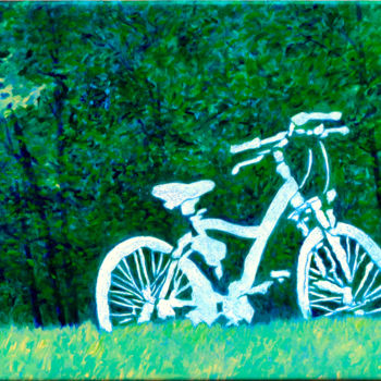 Painting titled "le vélo ©.jpg" by Billy Renoir, Original Artwork, Acrylic