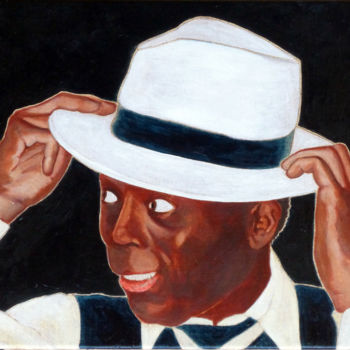 Pintura titulada "l'homme au chapeau ©" por Billy Renoir, Obra de arte original, Acrílico