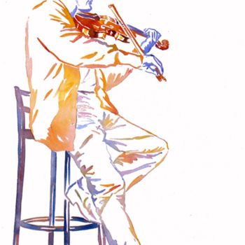 Painting titled "Didier Lockwood ©.j…" by Billy Renoir, Original Artwork, Acrylic